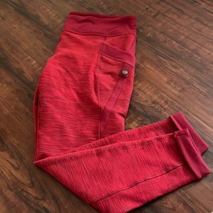 Red Lululemon leggings.  never been worn